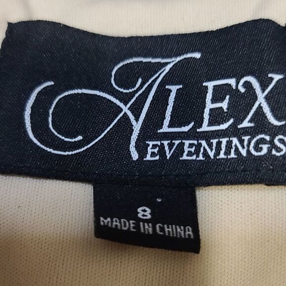 Alex Evenings Champagne Cream I Caplet Cocktail Mother of the Bride Dress Size 8 - Picture 4 of 7